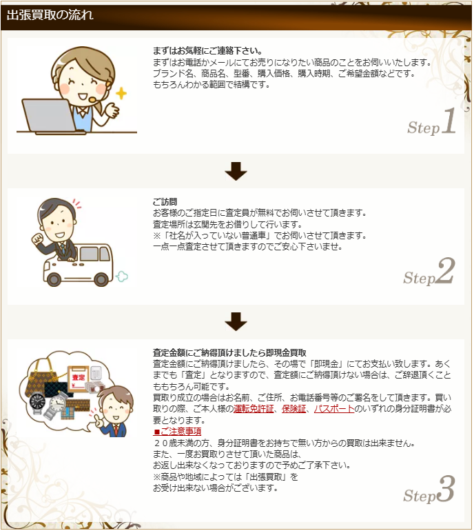 出張買取のご案内