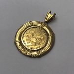 貴金属 ディズニー金貨 純金 K18 枠 ペンダントトップ