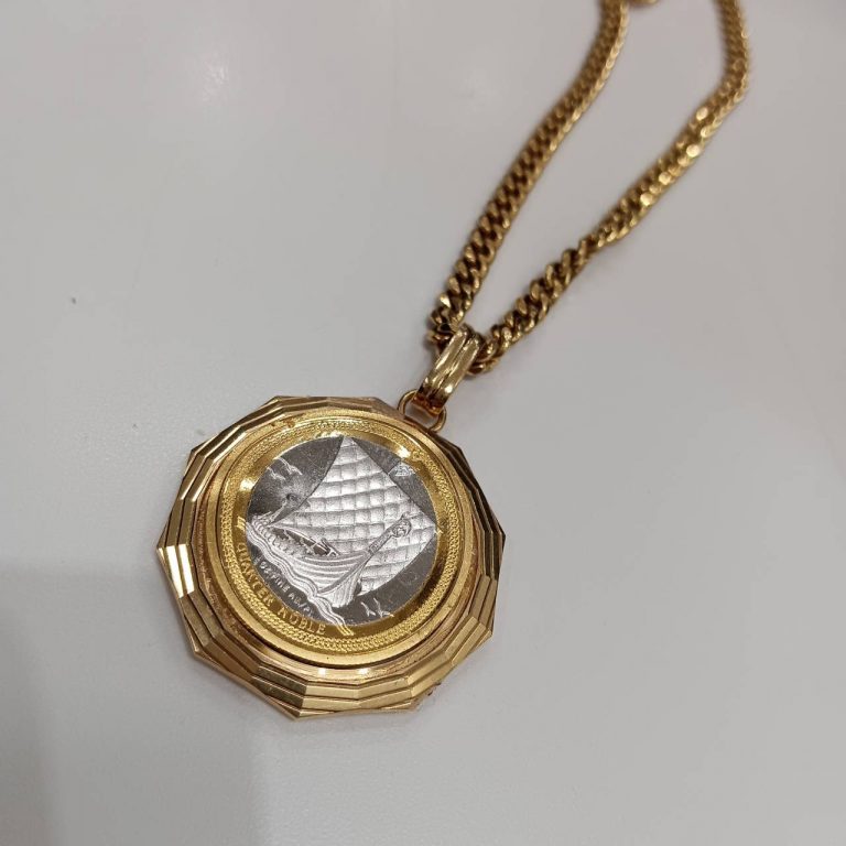 貴金属 Pt1000 プラチナ貨トップ K18 ネックレス