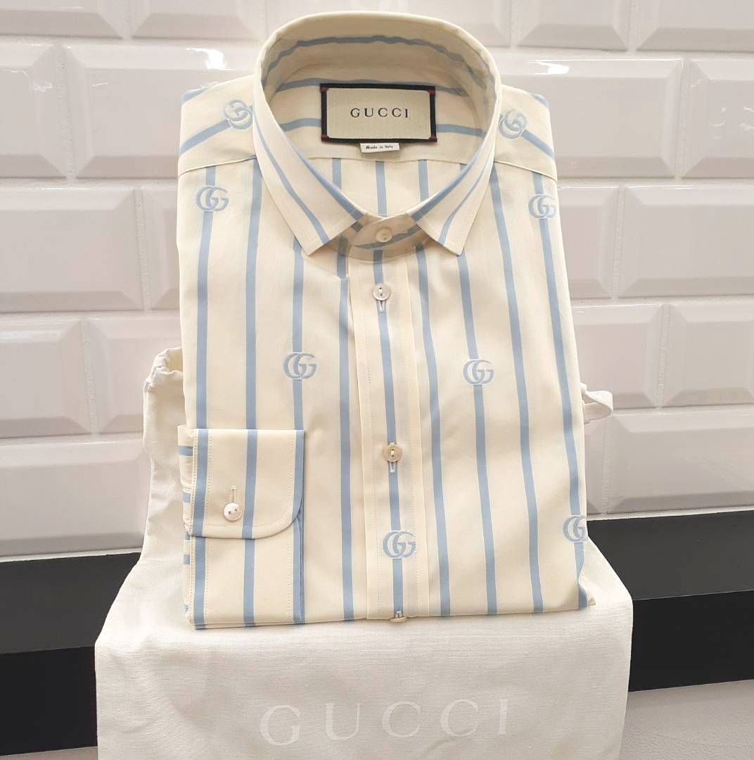 買取実績】グッチ ドレスシャツ Yシャツ ストライプ GG 【買取のサカイ